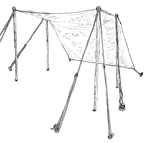 Sketch of a simple four pole canopy.