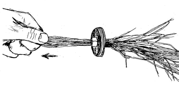 Sketch showing straight line motion from extractor to pulling hand.