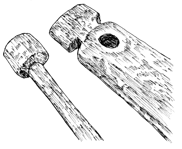 Active parts of a wooden rope spinner.