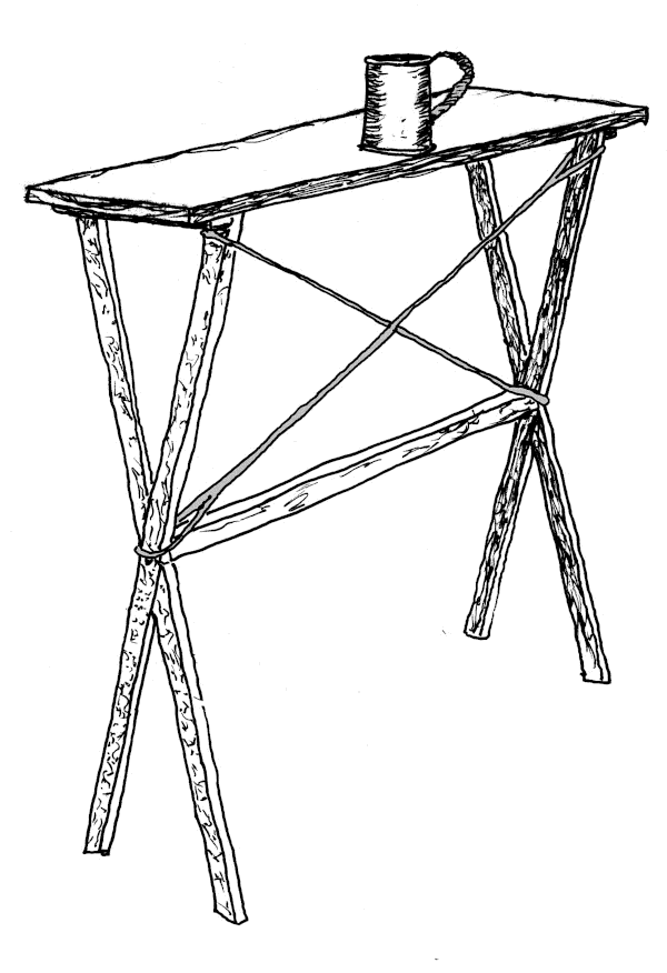 Sketch of a simple wooden table.  Version 1.